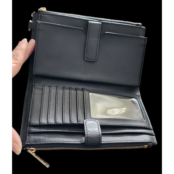 Michael Kors Adele Small Double Zip Phone Wristlet Wallet clutch black - Picture 5 of 9